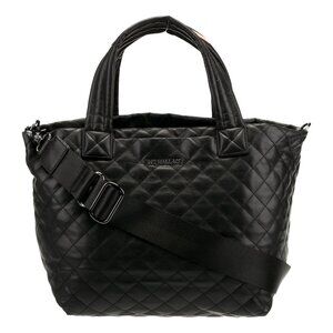 MZ Wallace Black Quilted Leather Small Metro Tote Deluxe